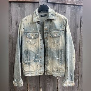 Amiri Denim Jacket, Distressed trucker style Size Medium